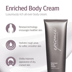Epionce Enriched Body Cream on hand highlighting intensive moisture for hands.