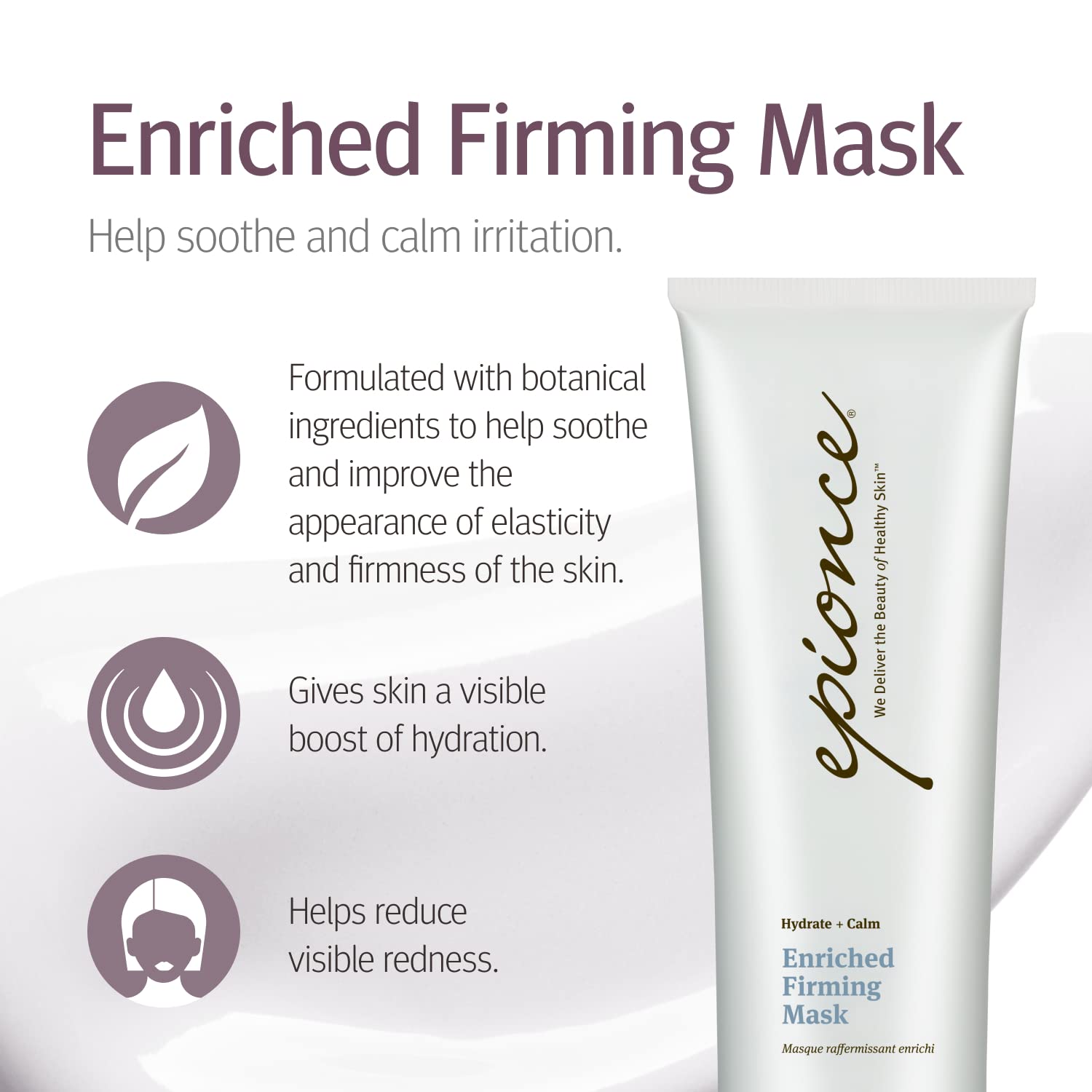 Epionce Enriched Firming Mask with shea butter visual emphasizes rich emollients.