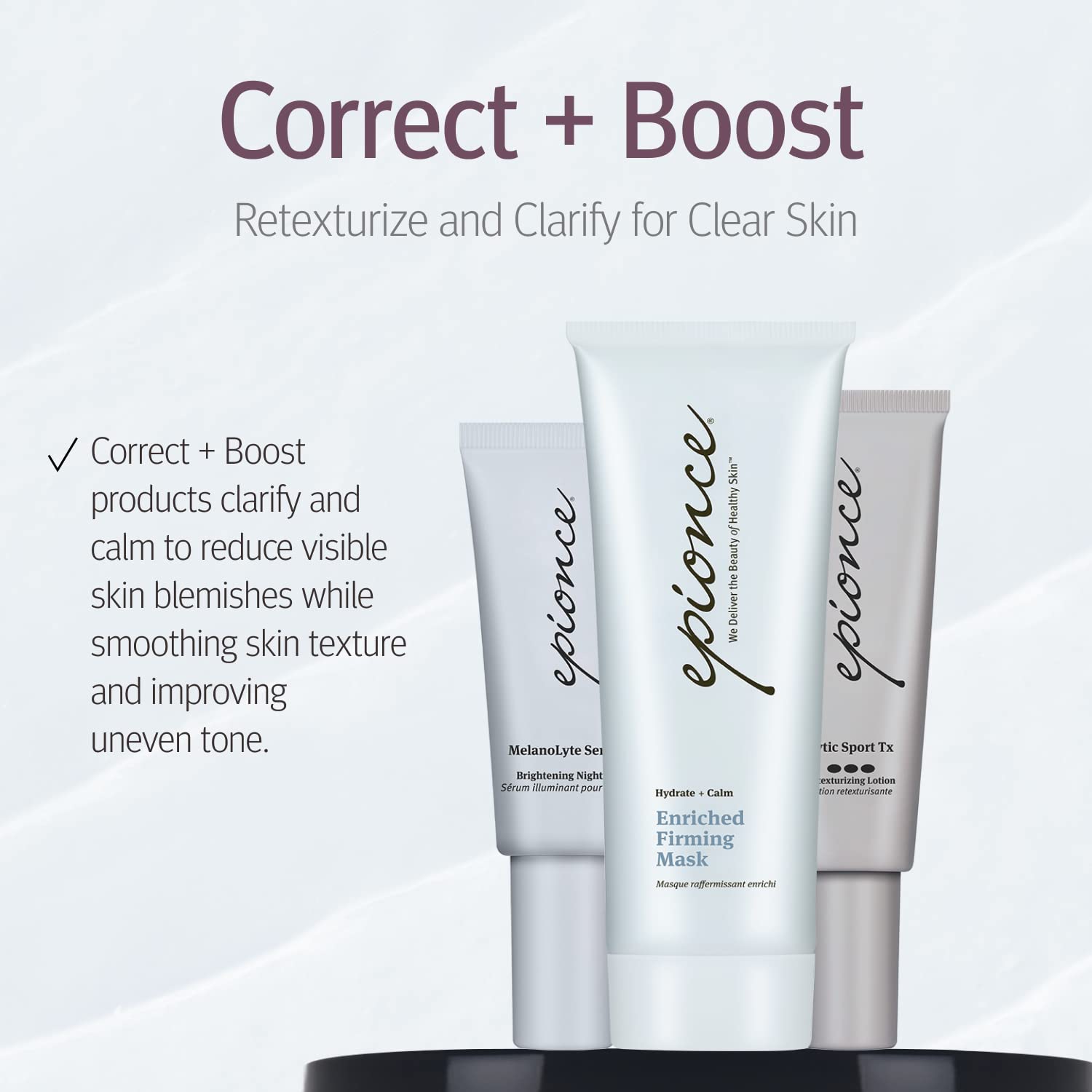 Epionce Enriched Firming Mask being spread on skin demonstrates quick absorption.