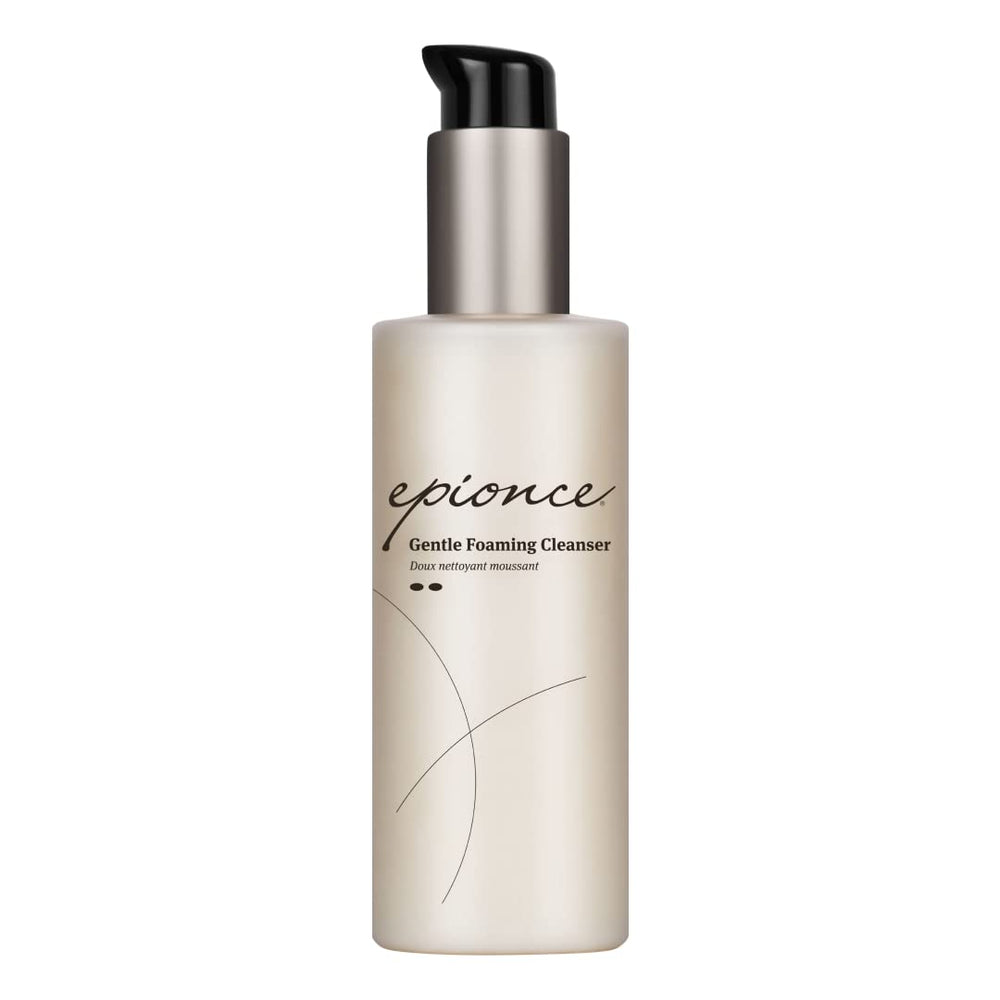 Epionce Gentle Foaming Cleanser bottle close-up for gentle daily cleansing.