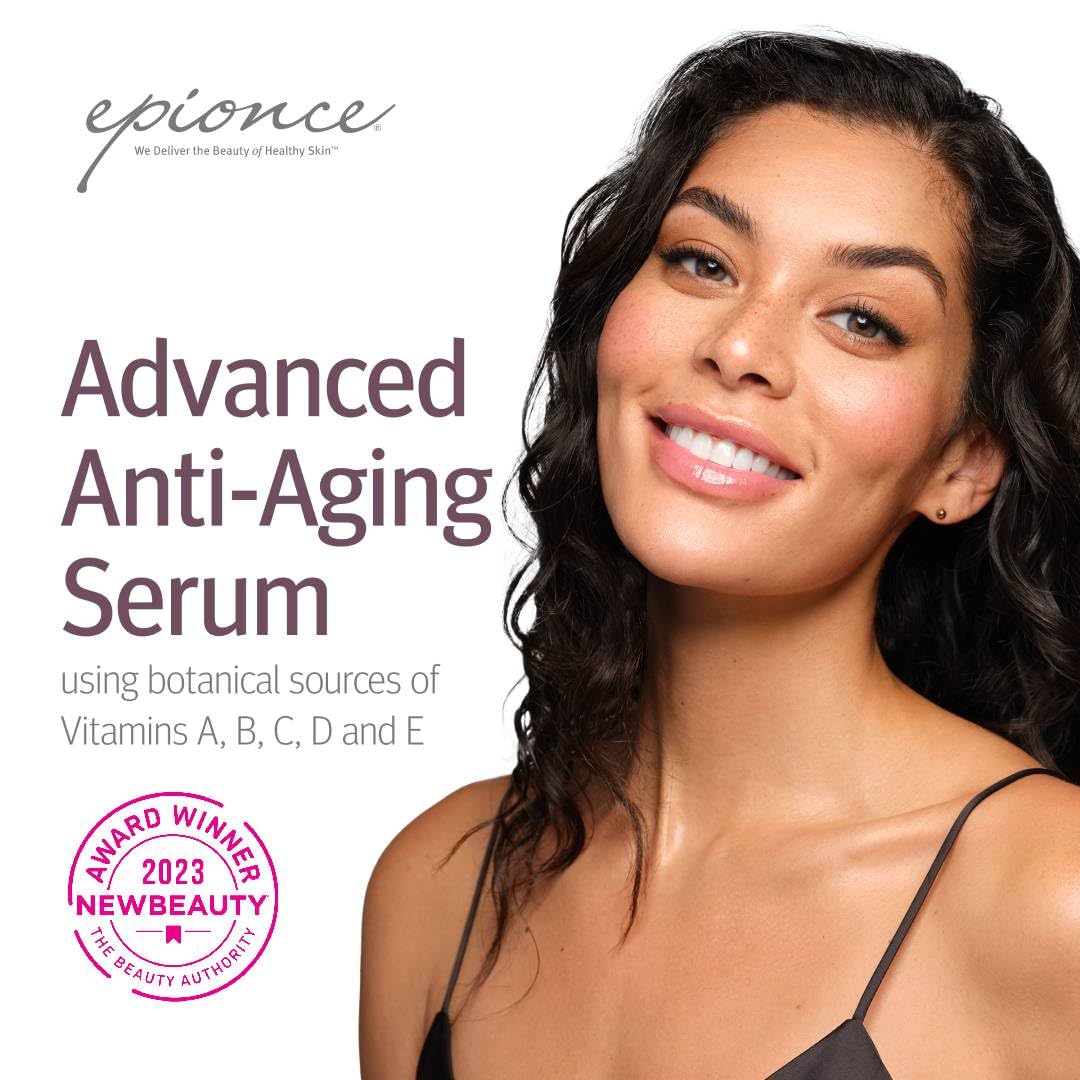 Epionce Intense Defense Serum botanicals graphic emphasizes vitamin-rich plant sources.