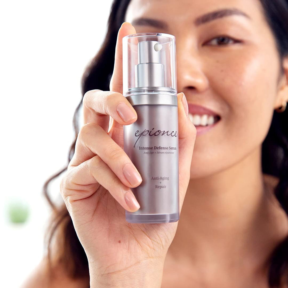 Epionce Intense Defense Serum packaging and label convey physician-strength skincare.
