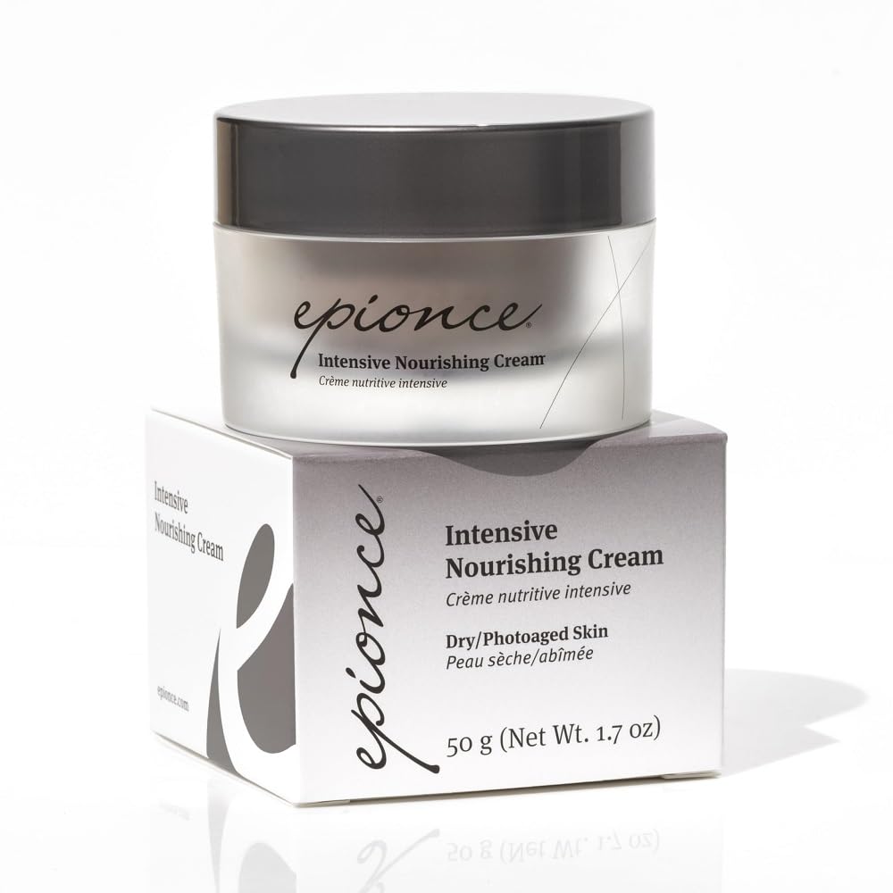 Epionce Intensive Nourishing Cream night routine imagery conveying overnight hydration.