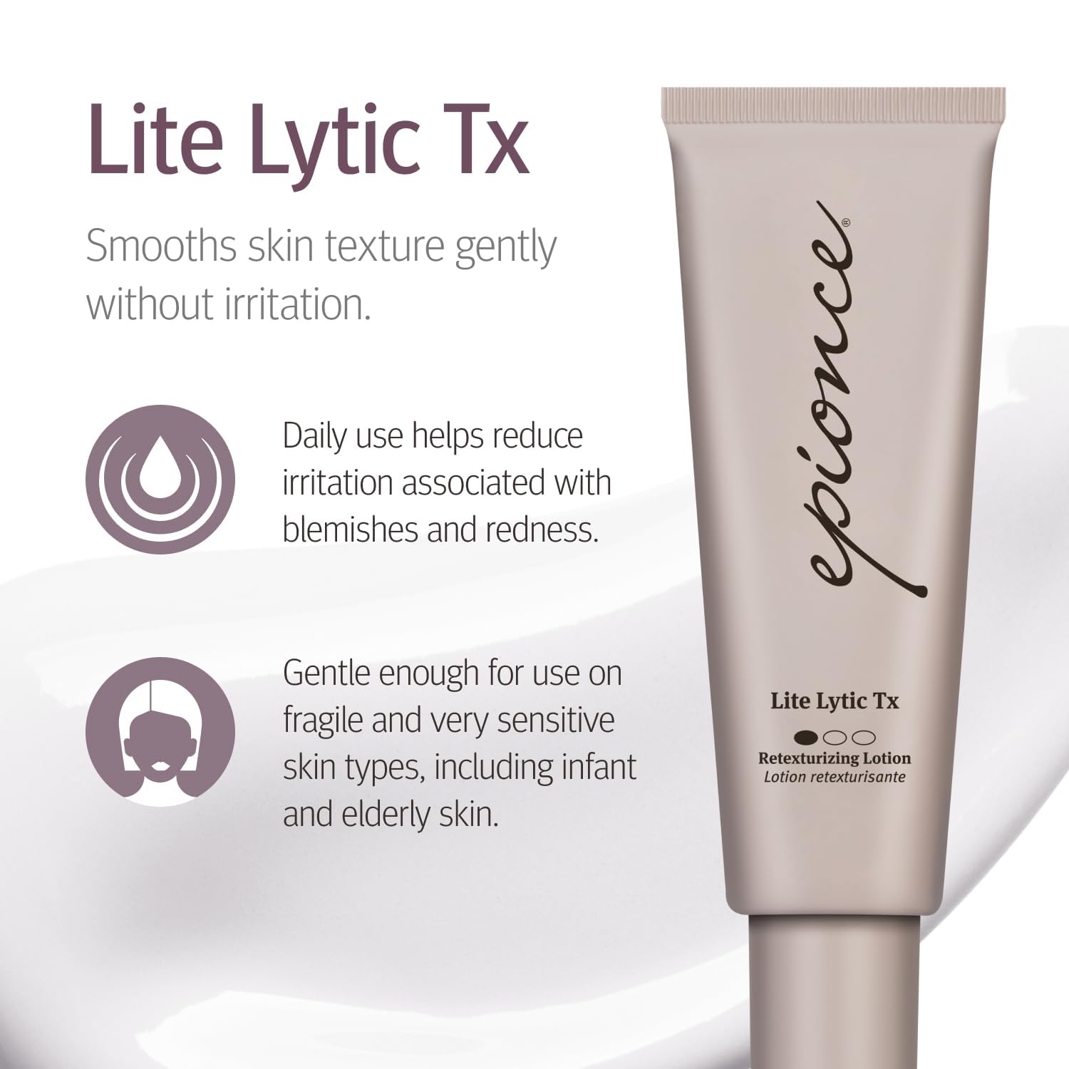 Epionce Lite Lytic Tx application step on clean skin.