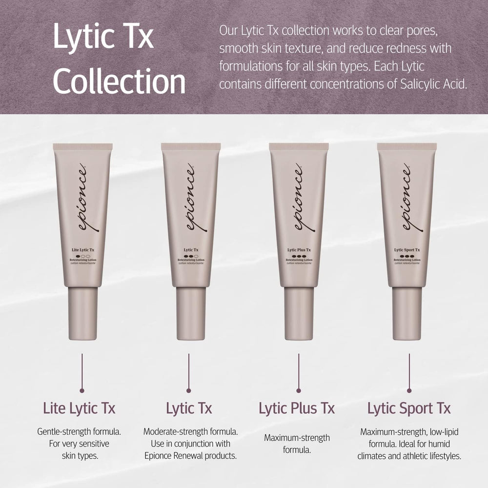 Epionce Lite Lytic Tx cleansing pores with gentle exfoliation.