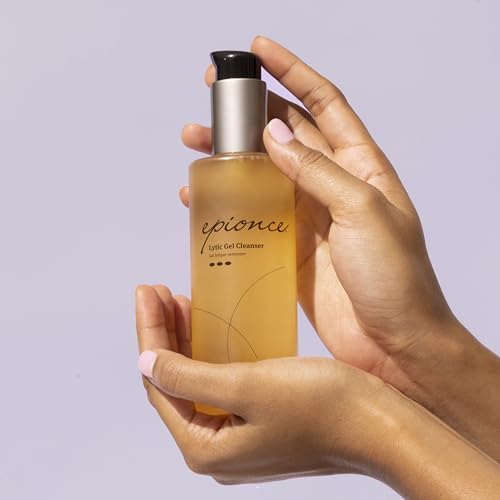 Before/after style image shows balanced complexion after Epionce Lytic Gel Cleanser usage