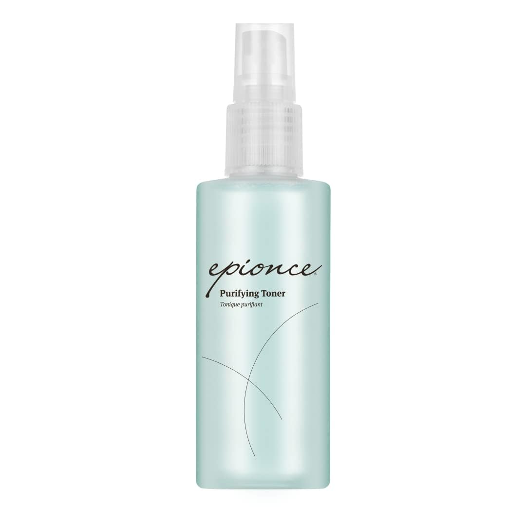 Epionce Purifying Toner bottle demonstrates oil-control for clearer skin.