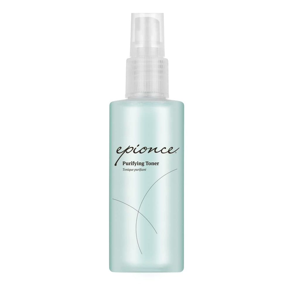 Epionce Purifying Toner bottle demonstrates oil-control for clearer skin.