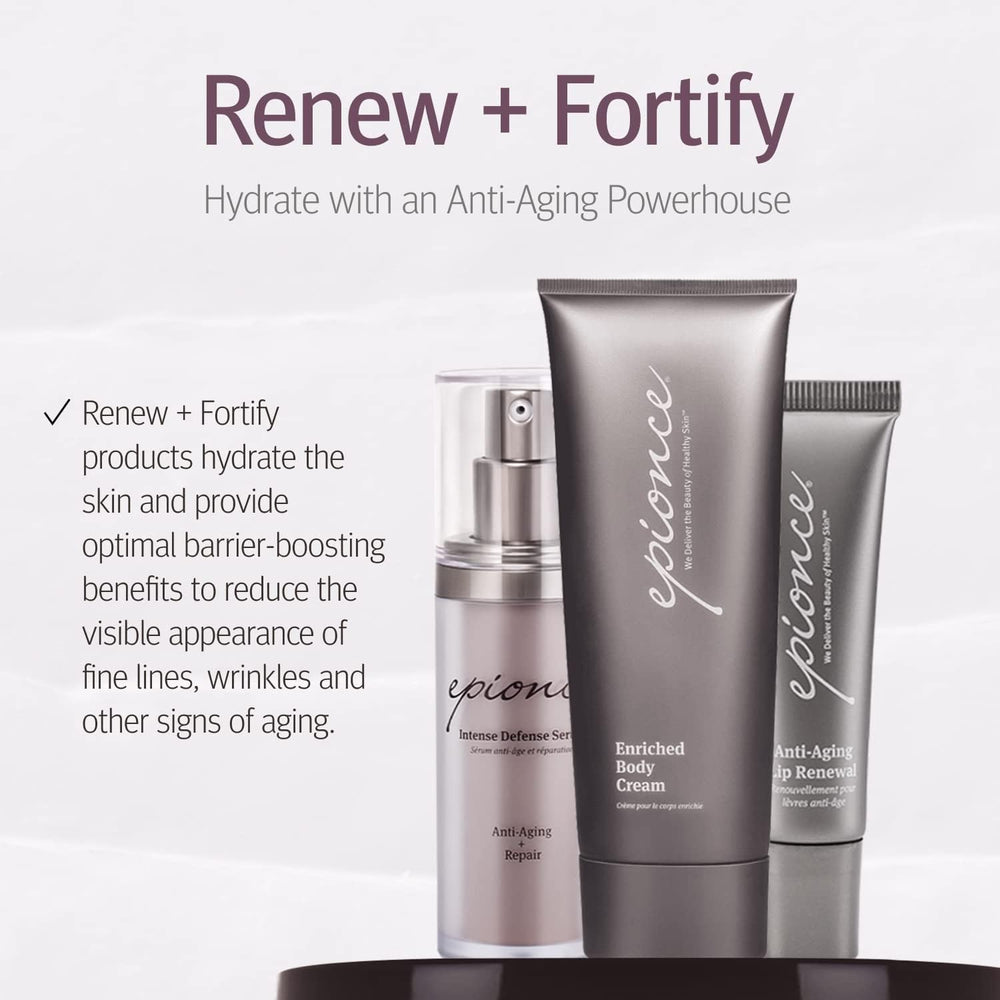 Epionce Renewal Body Lotion on arm demonstrates smoothing and softening.