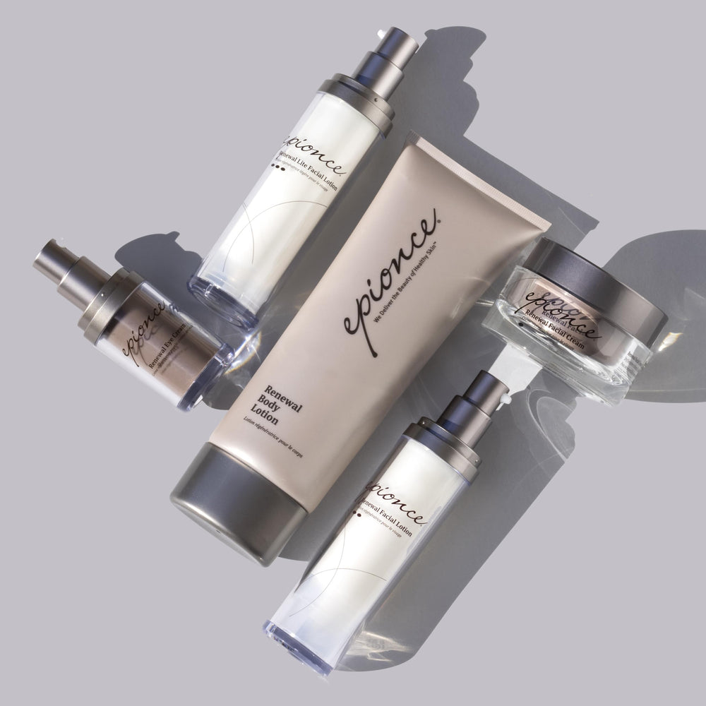 Epionce Renewal Body Lotion on skin demonstrates barrier comfort and resilience.