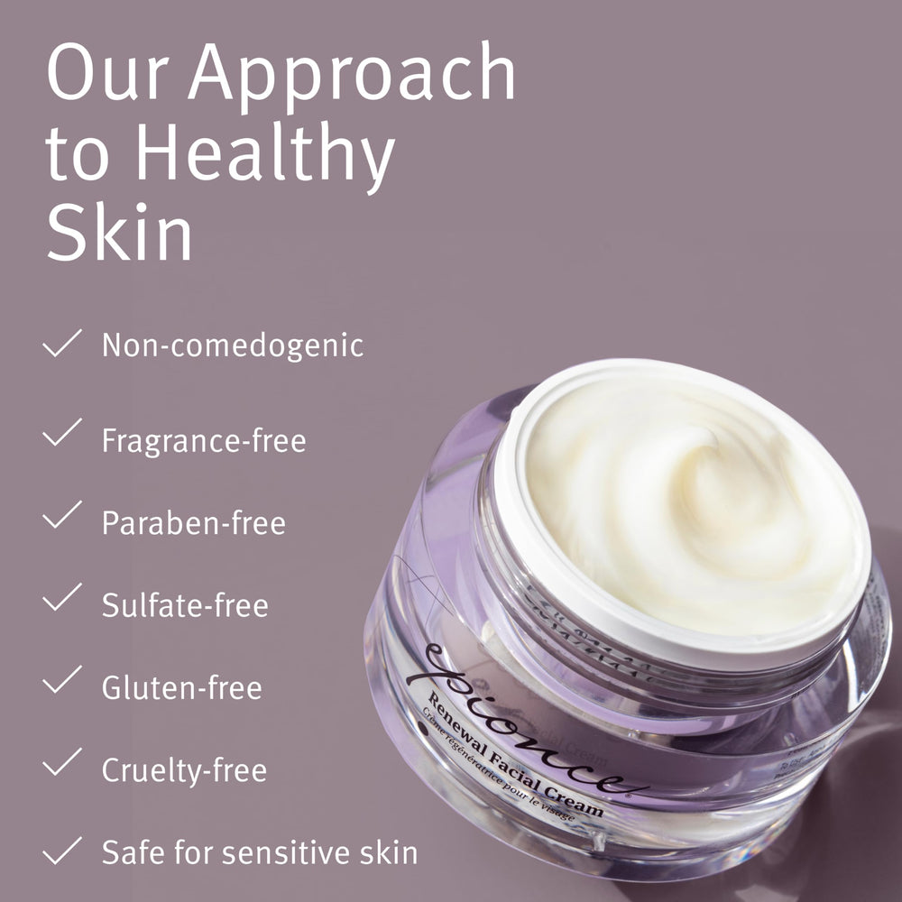 Epionce Renewal Facial Cream application on palm shows gentle, even distribution