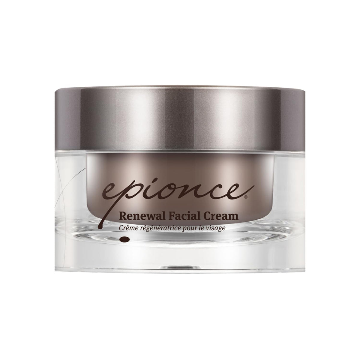 Epionce Renewal Facial Cream jar closeup showing rich moisturizer for dry skin