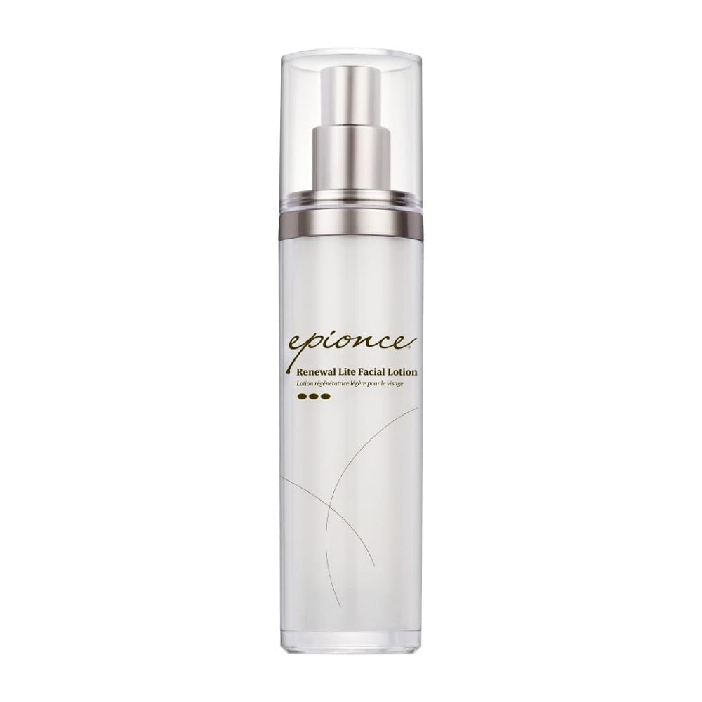 Epionce Renewal Lite Facial Lotion tube close-up, lightweight hydration for oily skin.