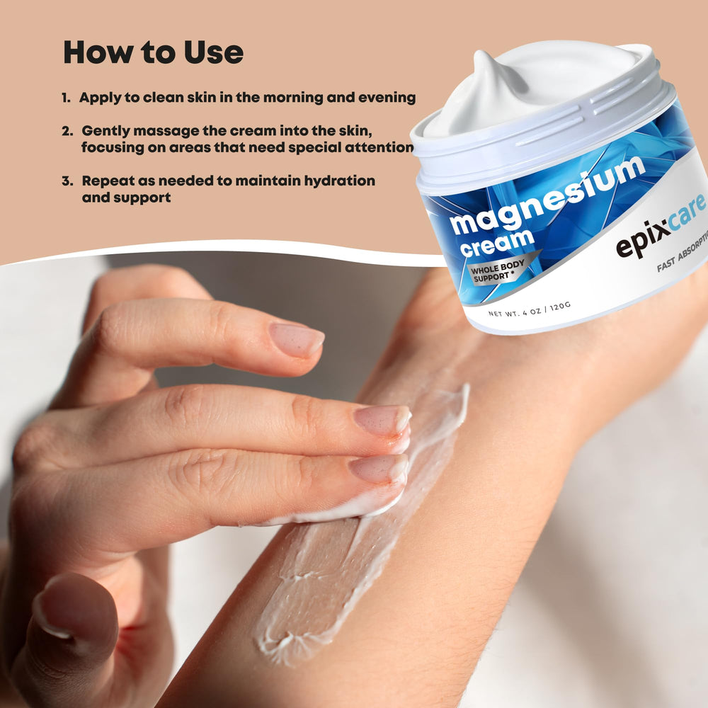 EpixCare Magnesium Cream night-time-ritual promotes restful evenings and soothing routine.