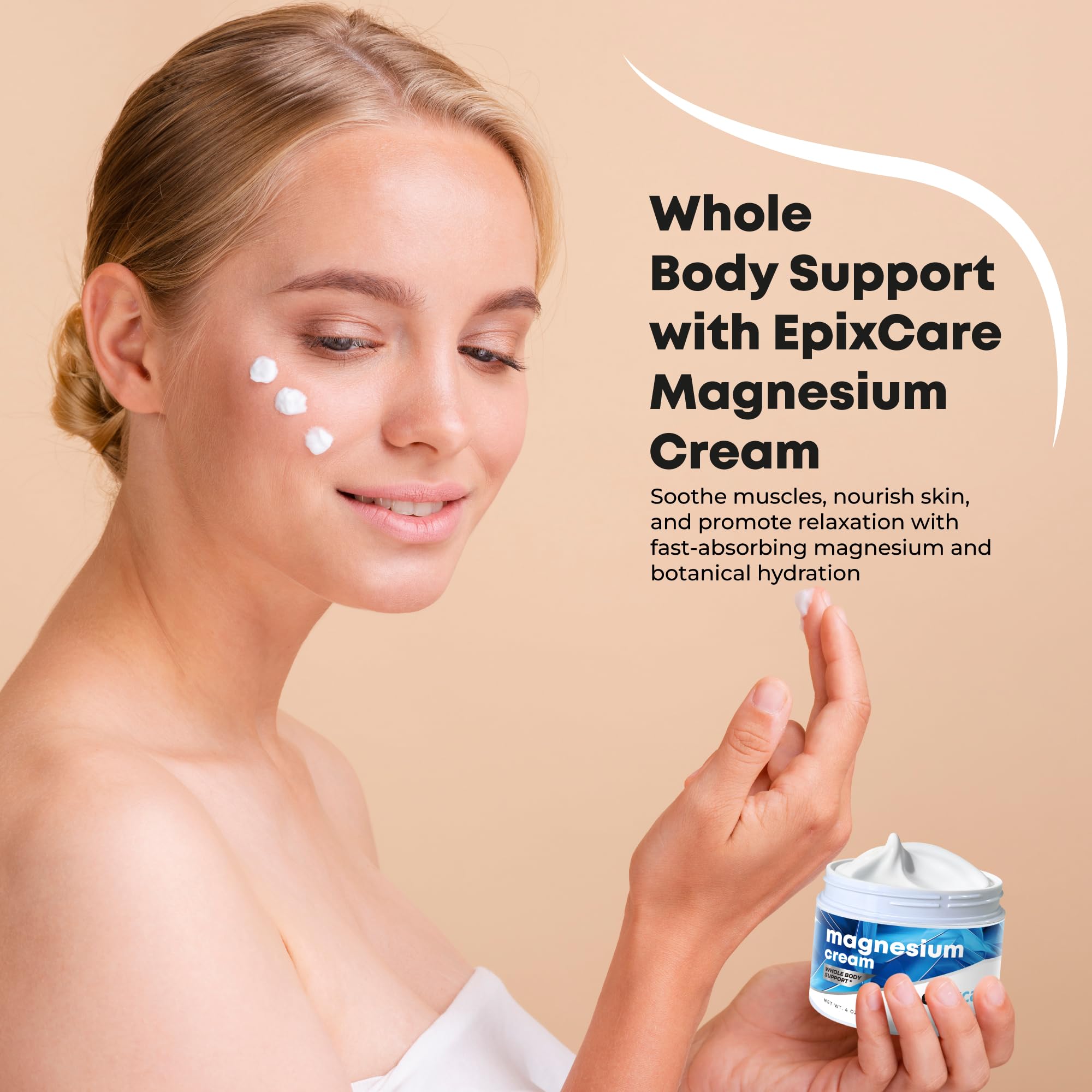 EpixCare Magnesium Cream texture-hydration emphasizes deep skin hydration with natural butters.
