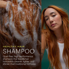 epres Healthy Hair Shampoo 11-8oz demonstrates daily cleansing with moisture and shine.