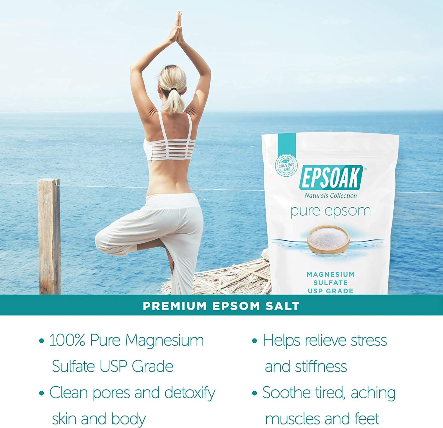 Epsoak foot bath with Epsom salt for relaxing feet after long days