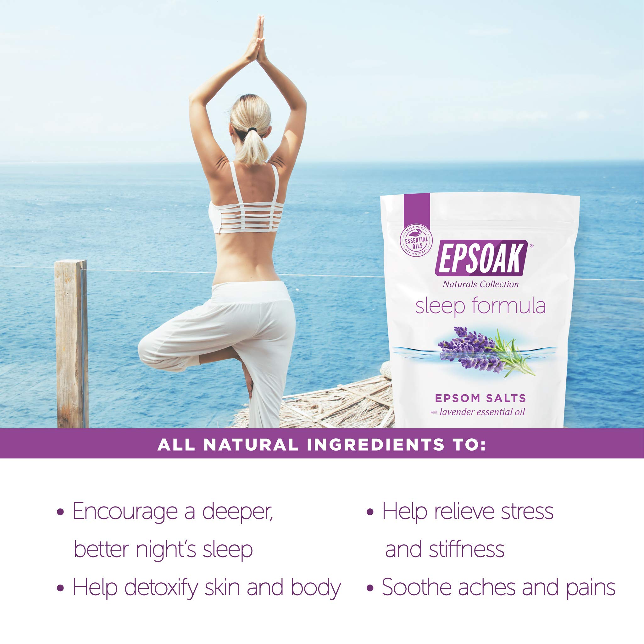 Epsoak grains dissolve quickly for easy bath preparation.