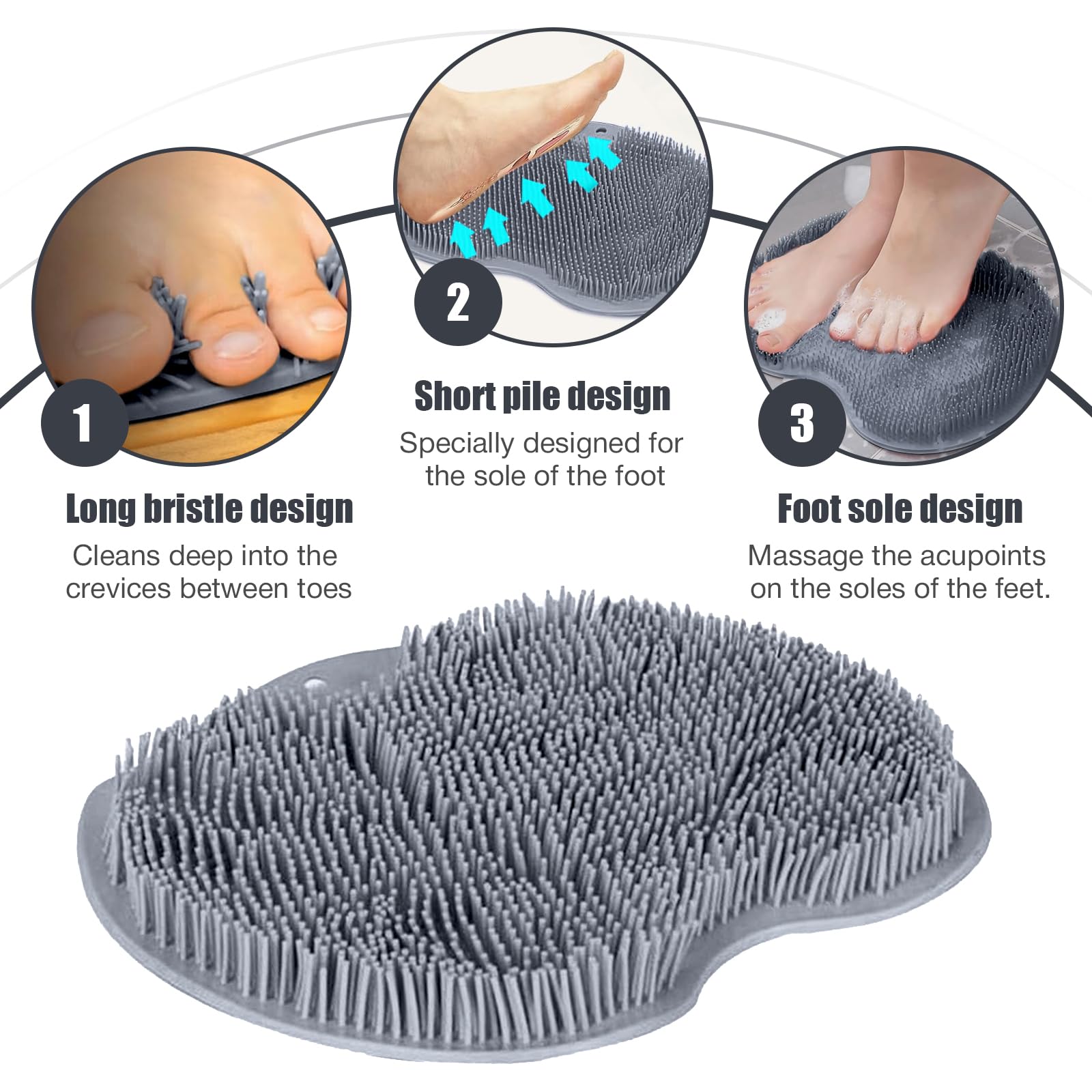 Eptchn CleanFootFlex gray shower mat suited for daily use