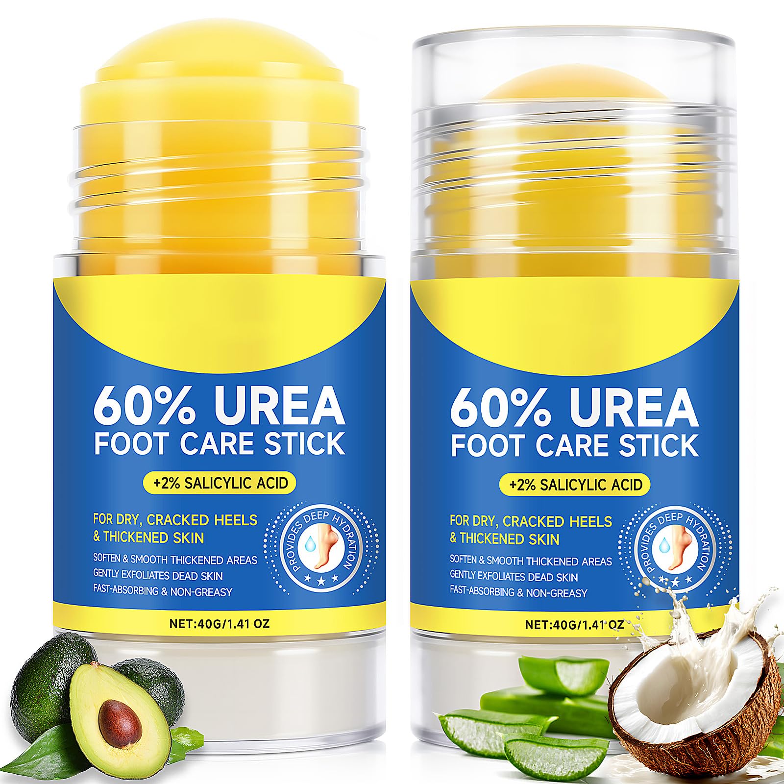 Eqimznv 60% Urea Stick packaging presents a portable solution for dry skin.