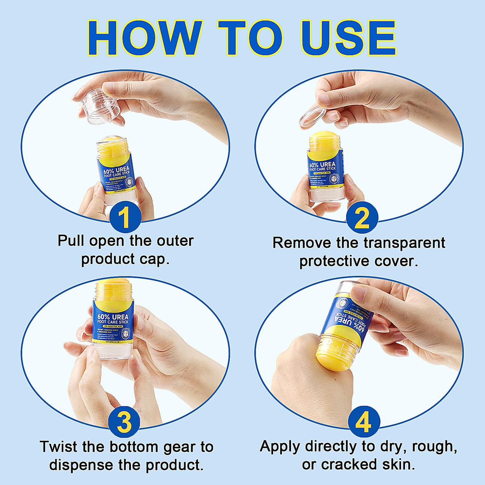 Eqimznv 60% Urea Stick quick absorption demonstrates fast relief without stickiness.