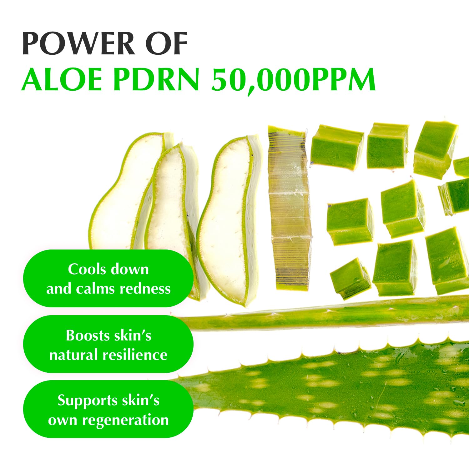 EQQUALBERRY Aloe PDRN serum application on cheek conveys calming hydration in real use.