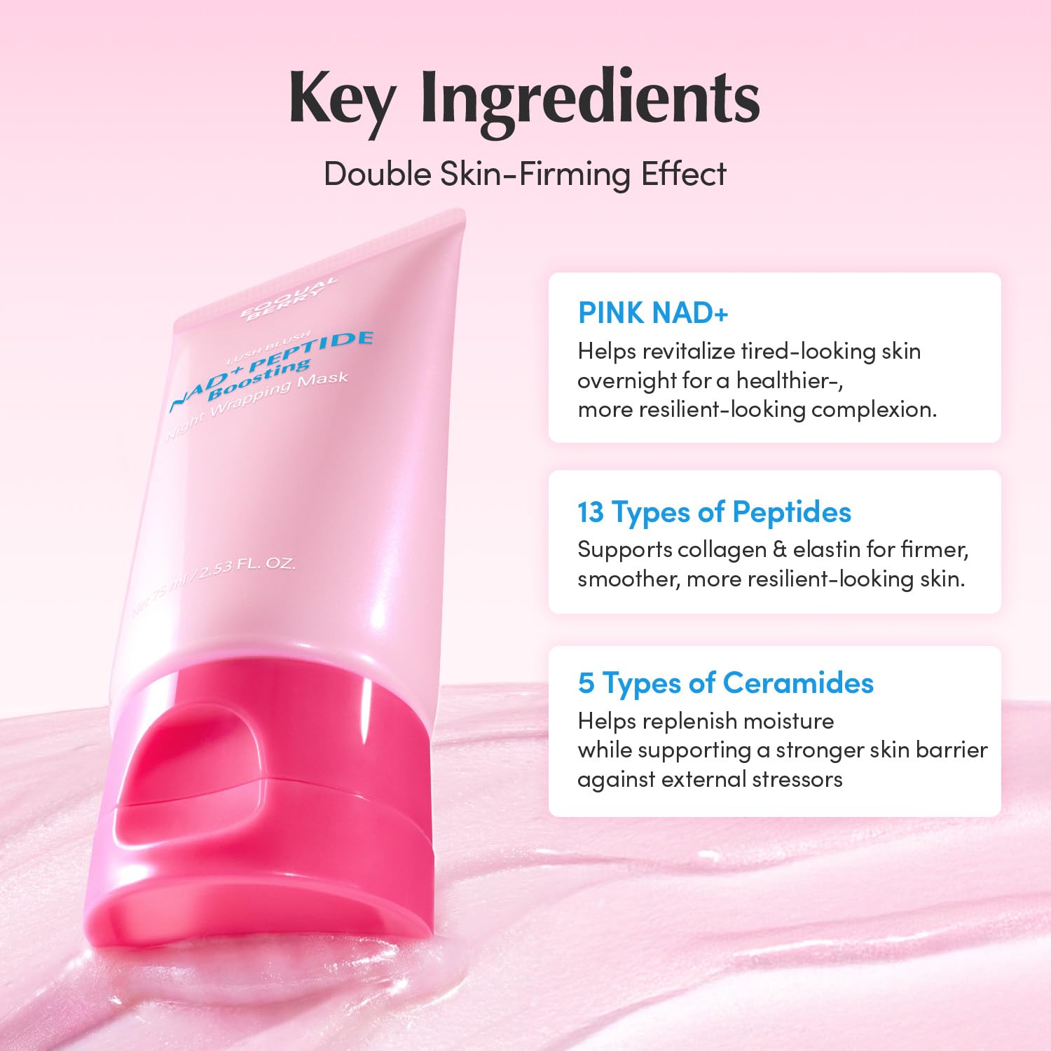 Person applying EQQUALBERRY mask at night demonstrating comfortable overnight wear