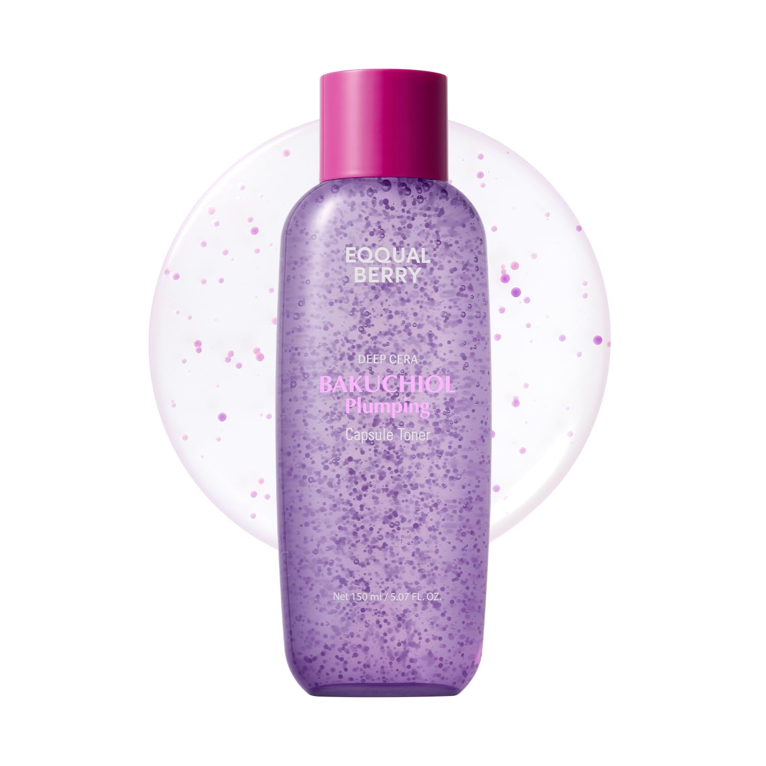 EQQUALBERRY botella del tónico con bakuchiol para hidratación y firmeza
