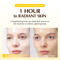 EQQUALBERRY Glow Up Mask application on face for firming and hydration