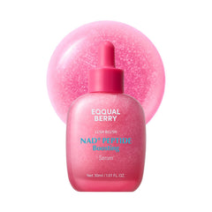 EQQUALBERRY NAD+ peptide boost serum bottle highlights sleek packaging and radiant skin potential