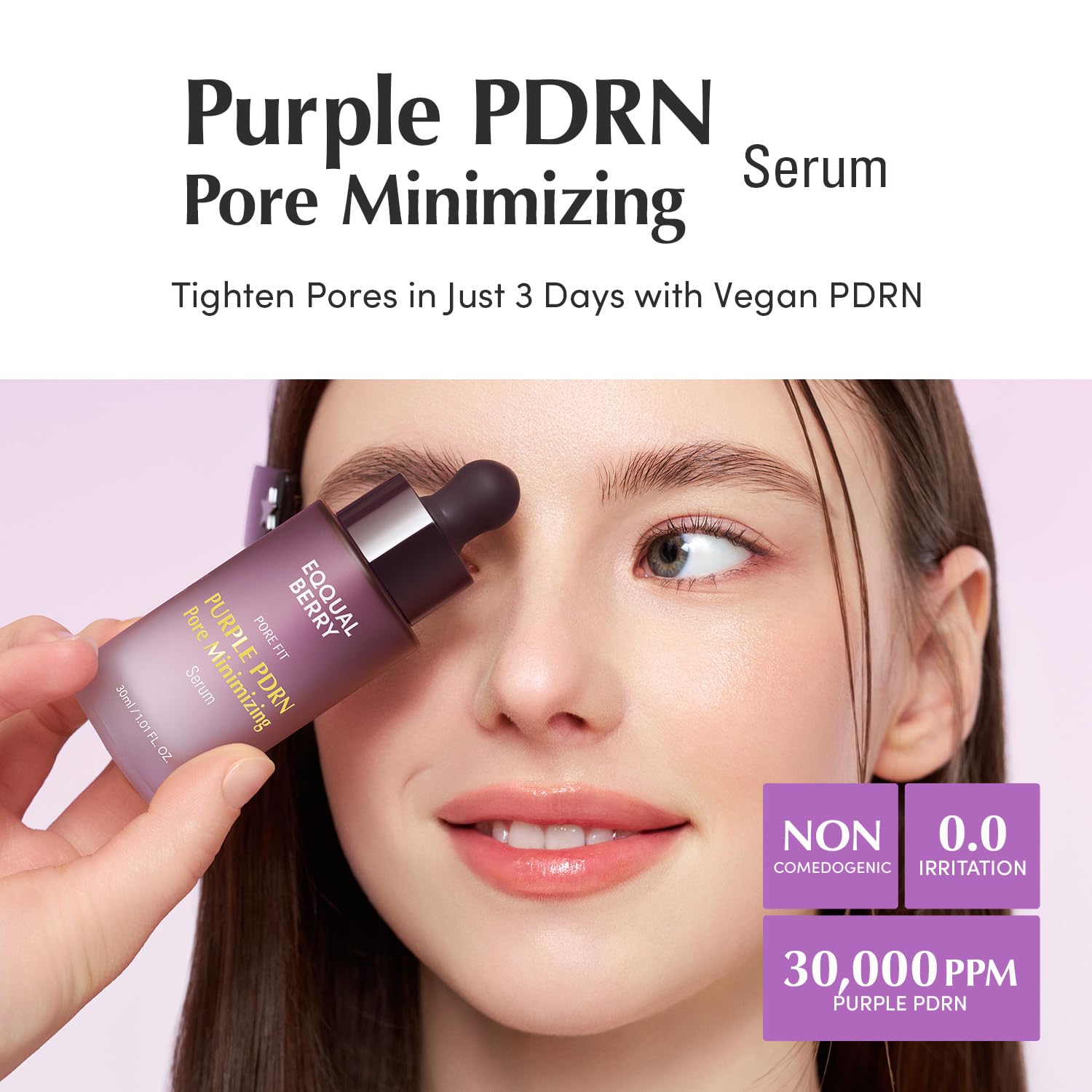 EQQUALBERRY Purple Rice visual highlighting antioxidant-rich pore-firming action