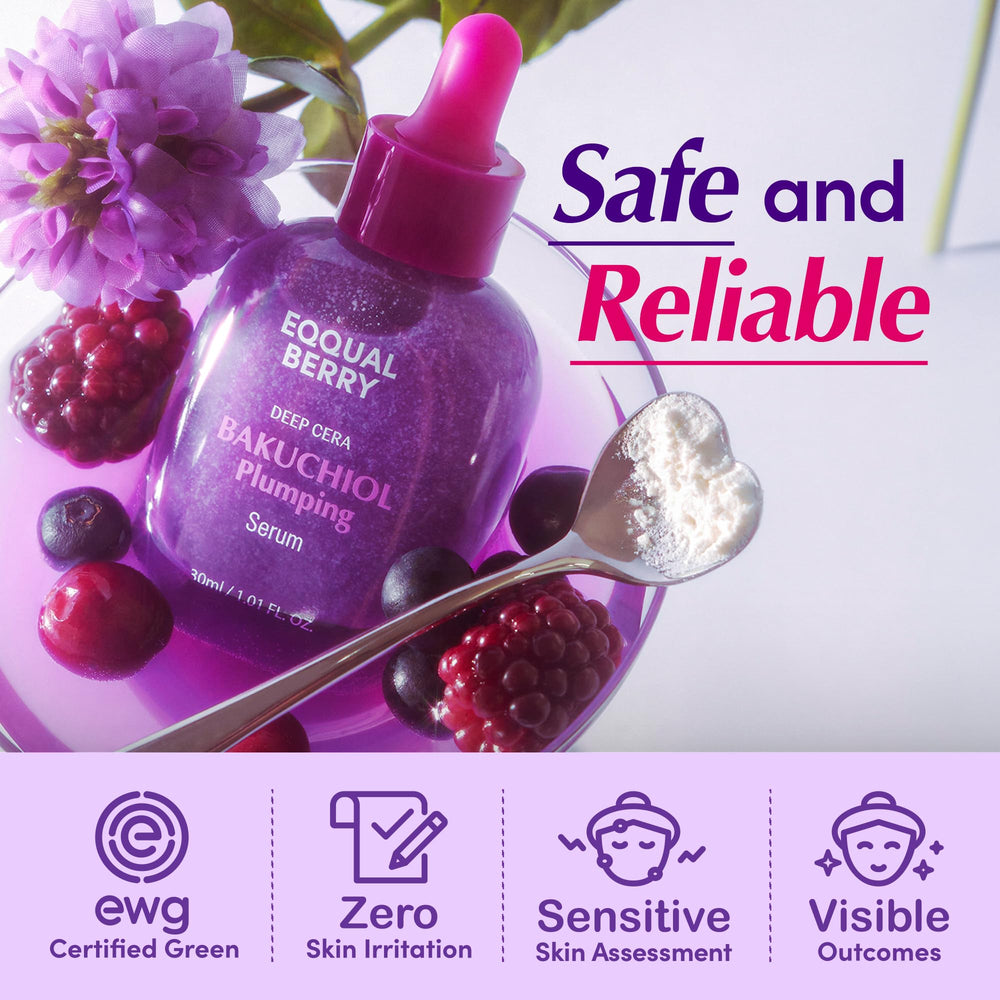 EQQUALBERRY serum with hyaluronic acid delivering deep hydration.