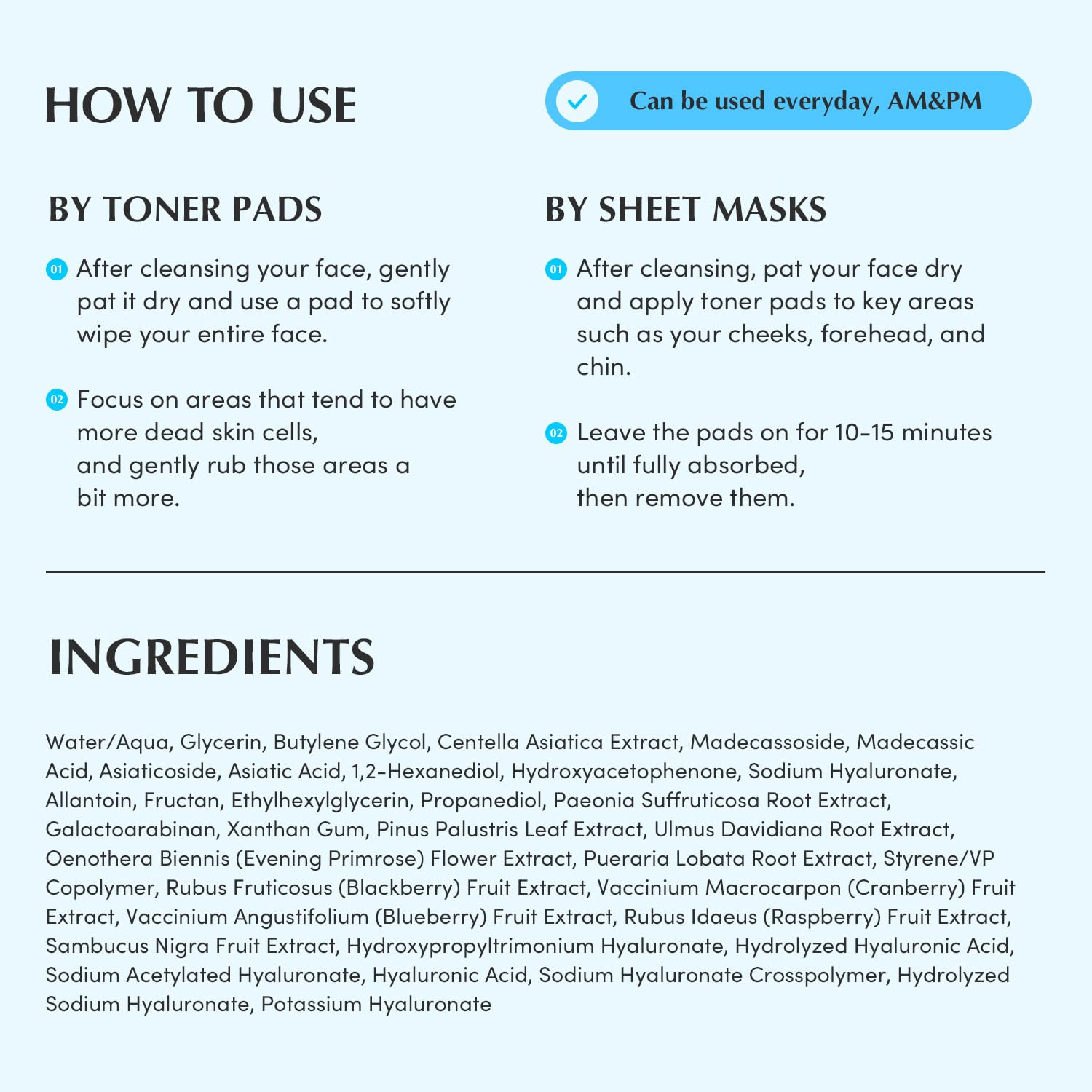 eqqualberry Swimming Pool Toner Pads package-inside view reveals value-packed 70 pads.