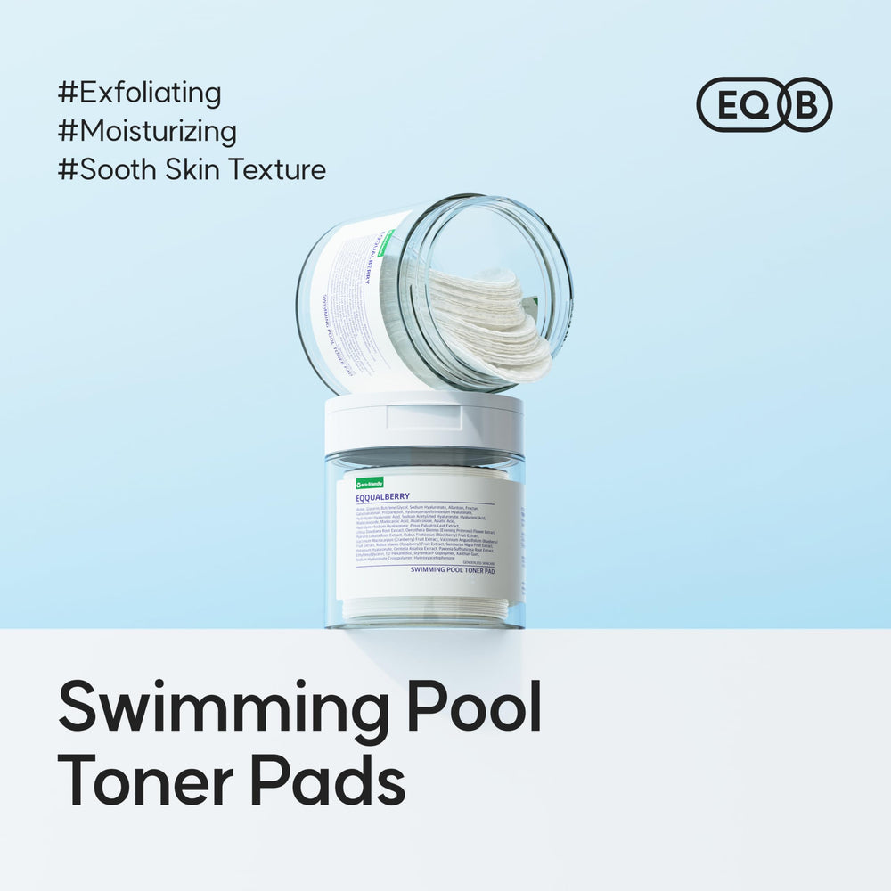 eqqualberry Swimming Pool Toner Pads smooth side application highlights refined texture.
