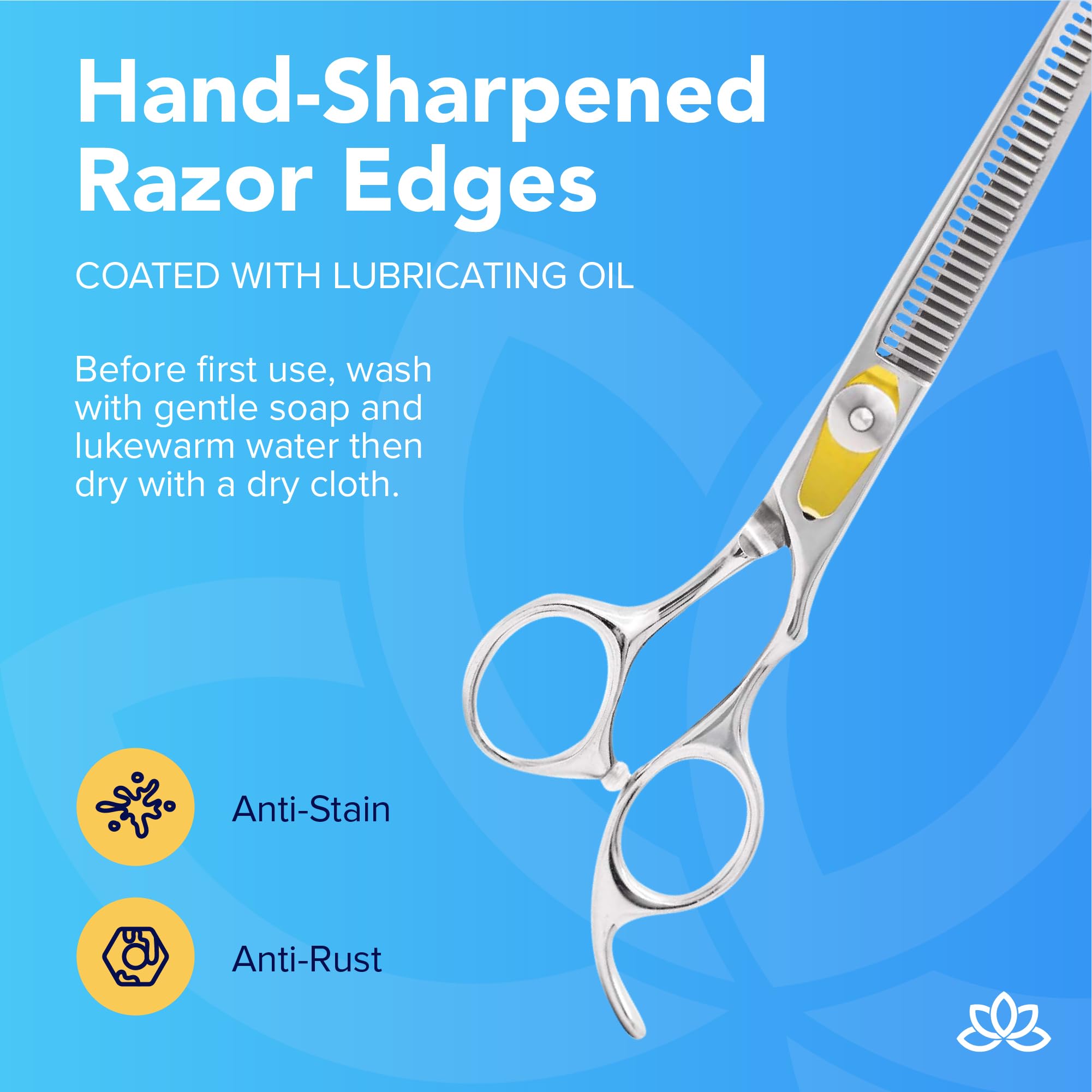 Equinox International ergonomic easy-grip handle aids steady cuts during professional or personal styling.