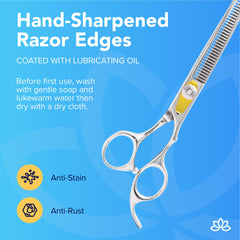 Equinox International ergonomic easy-grip handle aids steady cuts during professional or personal styling.