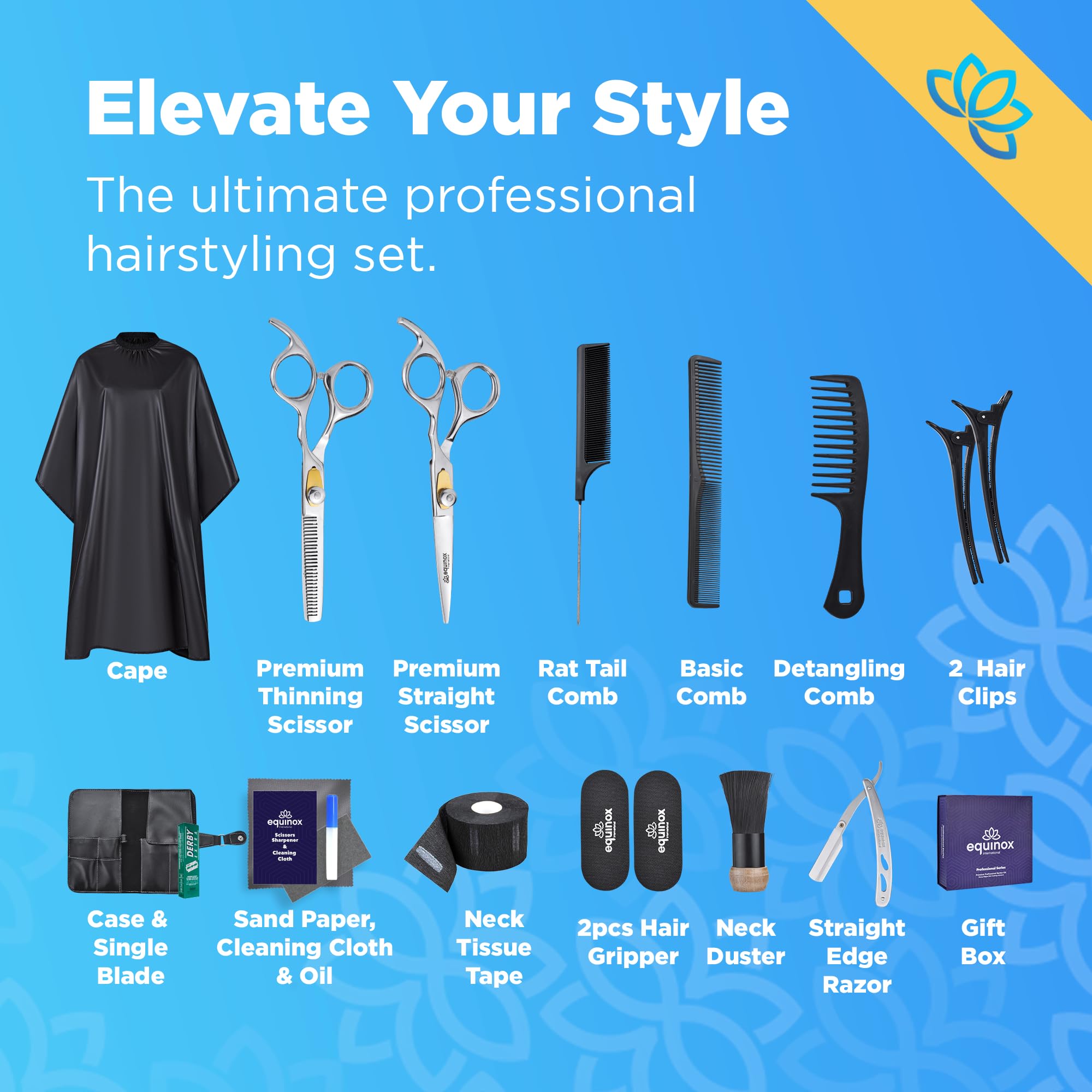 Equinox International cape ensures clean presentation and mess-free styling in salon or home.