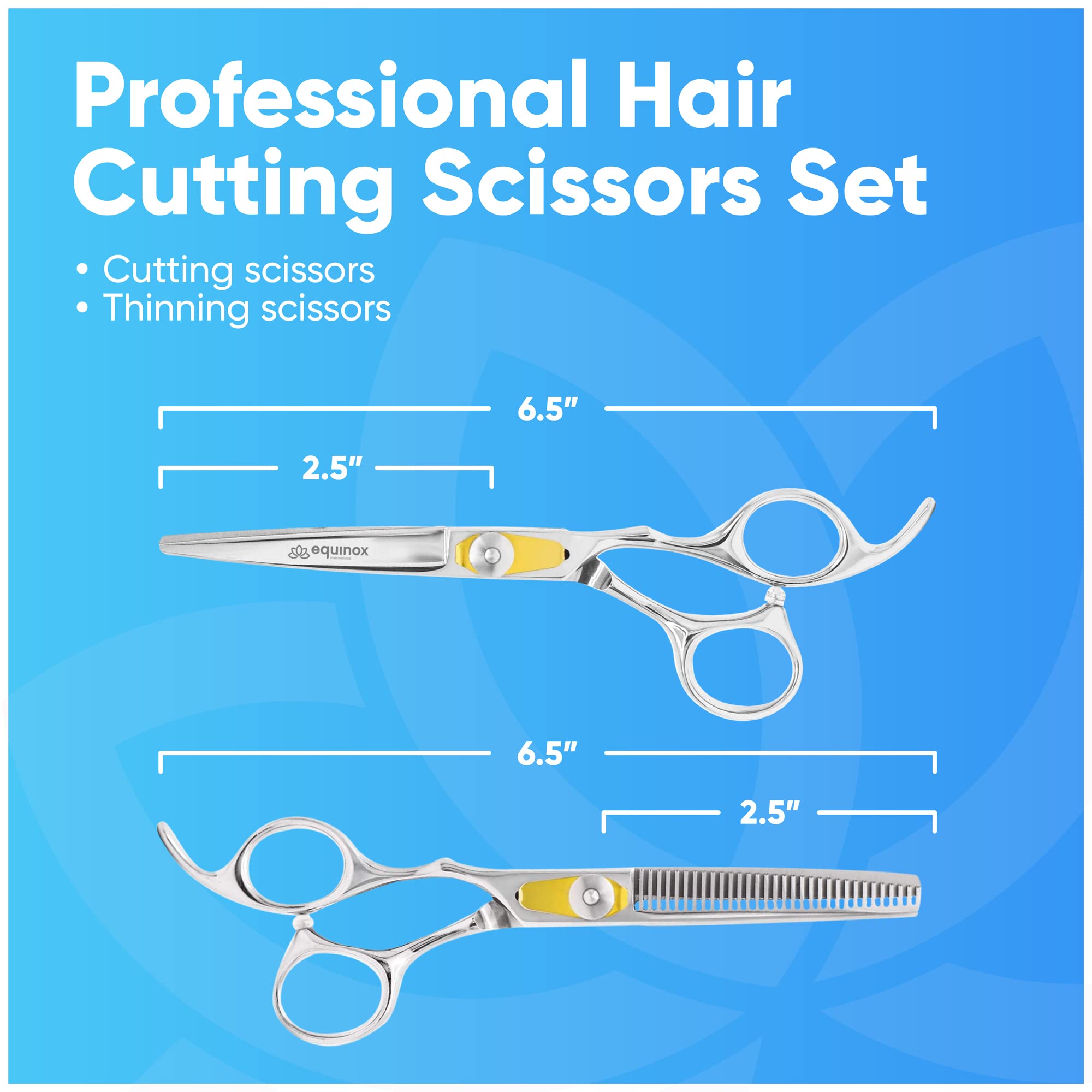 Equinox Razor Edge thinning scissors close-up for texture and volume control