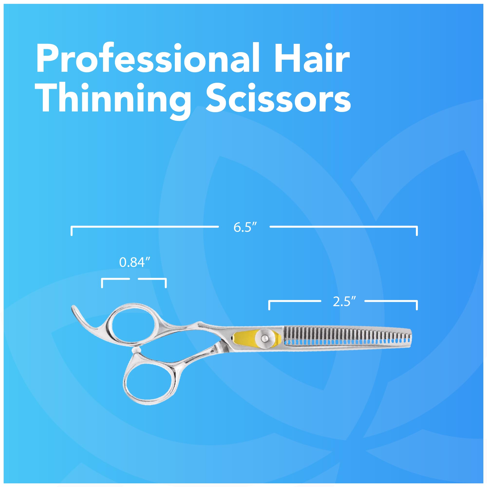 Equinox International razor-edge thinning scissors feature texturizing teeth for smooth, controlled shaping.