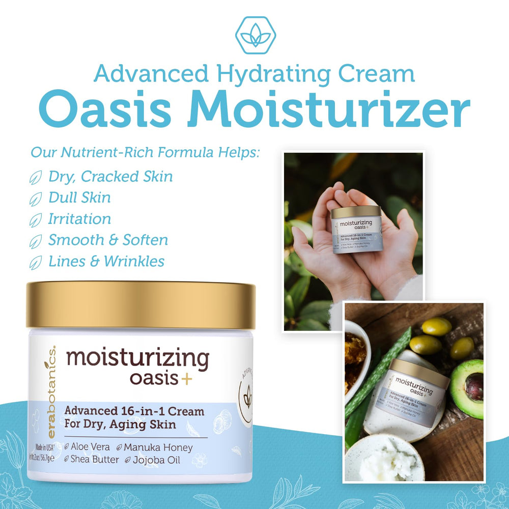 Era Organics Advanced Face Moisturizer Manuka Honey detail suggests nourishing glow.