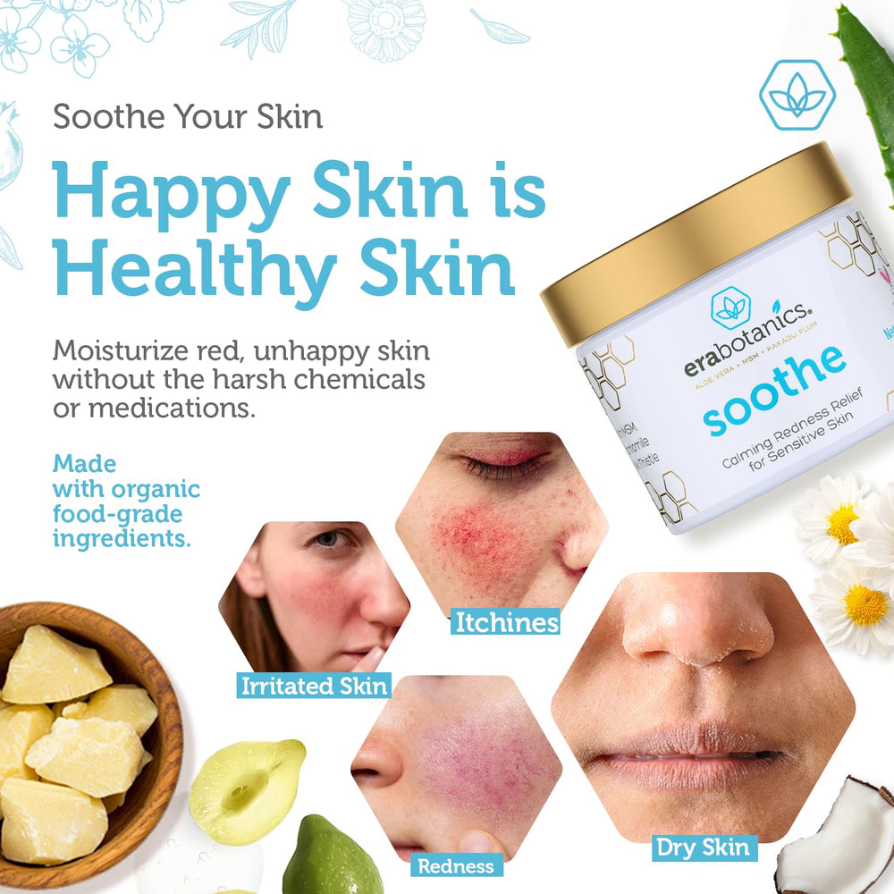 Era Organics cream-redness-relief texture-closeup highlights creamy, non-greasy finish suitable for sensitive skin.