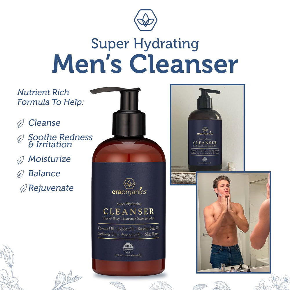 Era Organics daily cleanse routine for men complements shave prep