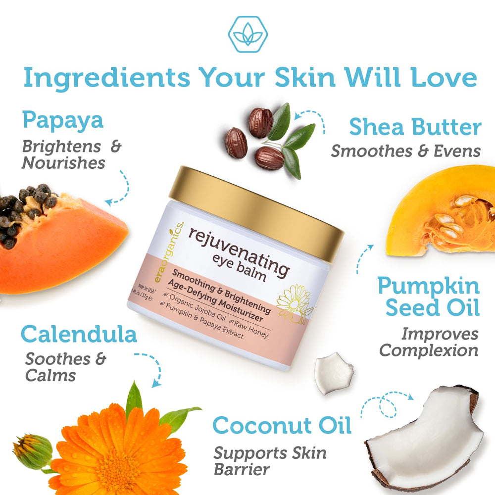 Era Organics Eye Moisturizer under-eye application showing gentle puffiness care