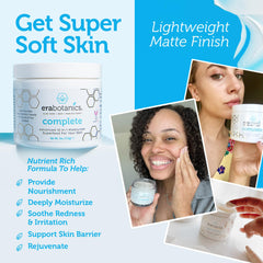Era Organics Face Moisturizer Cream swatch emphasizes shea and cocoa butter texture for smooth skin