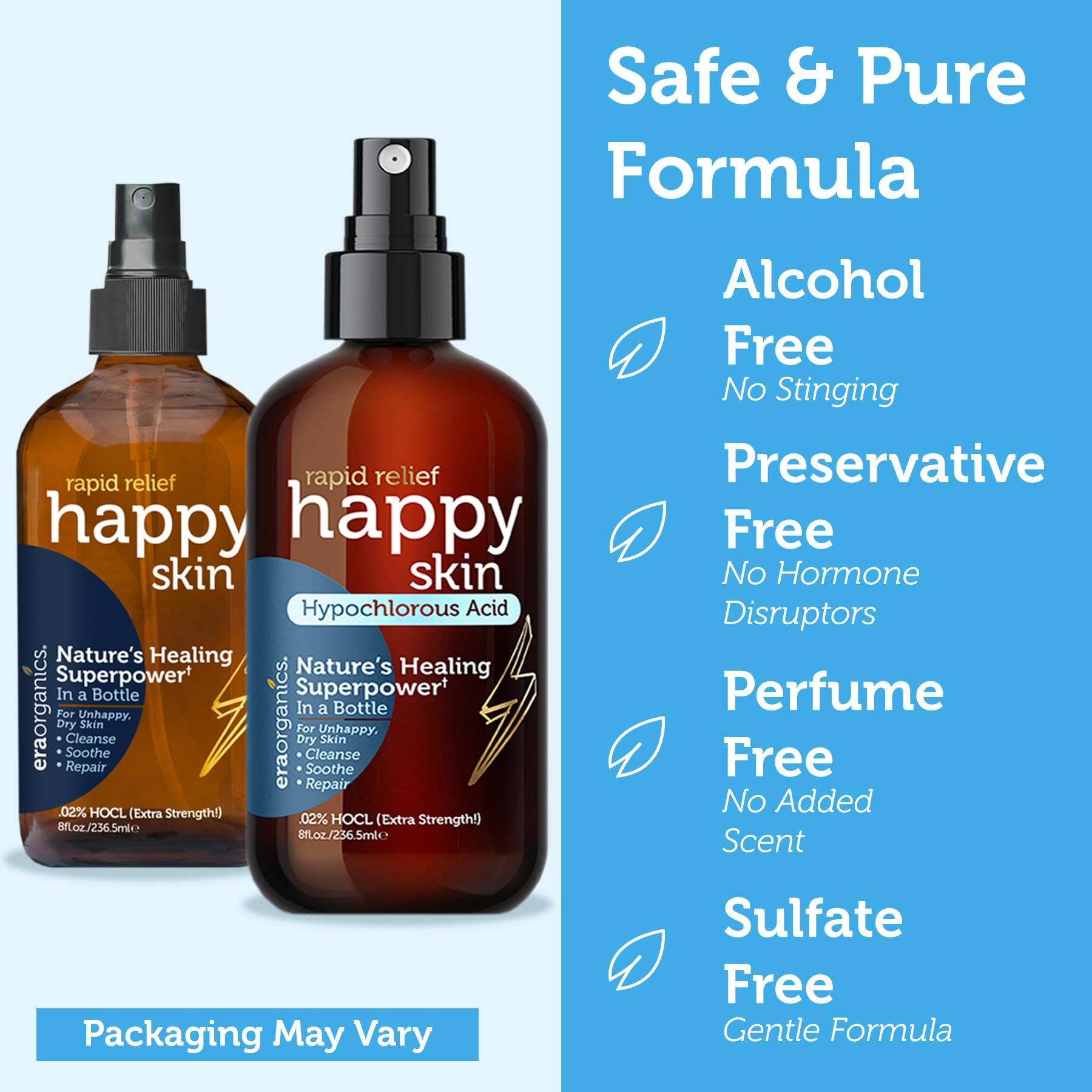 Era Organics Happy Skin toner family use illustrating gentle care for all ages.