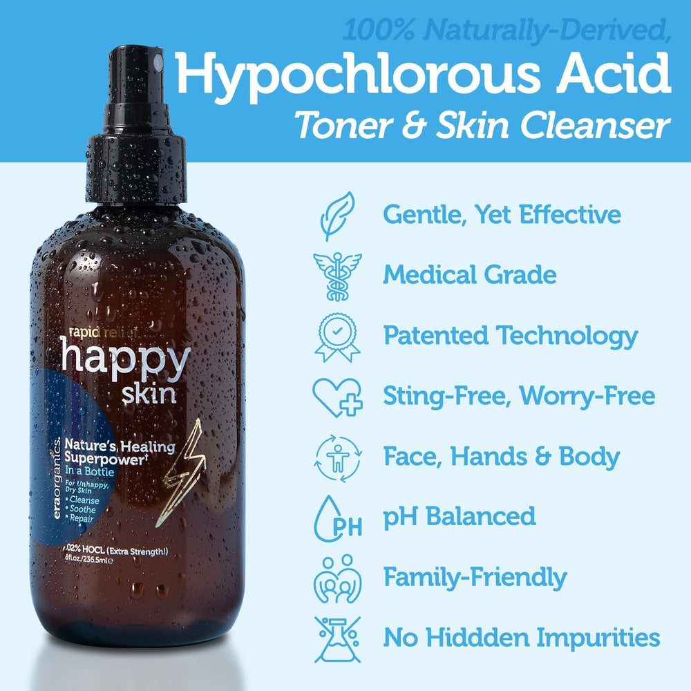 Era Organics Happy Skin toner mist spray demonstrating versatile hydration for daily skincare.