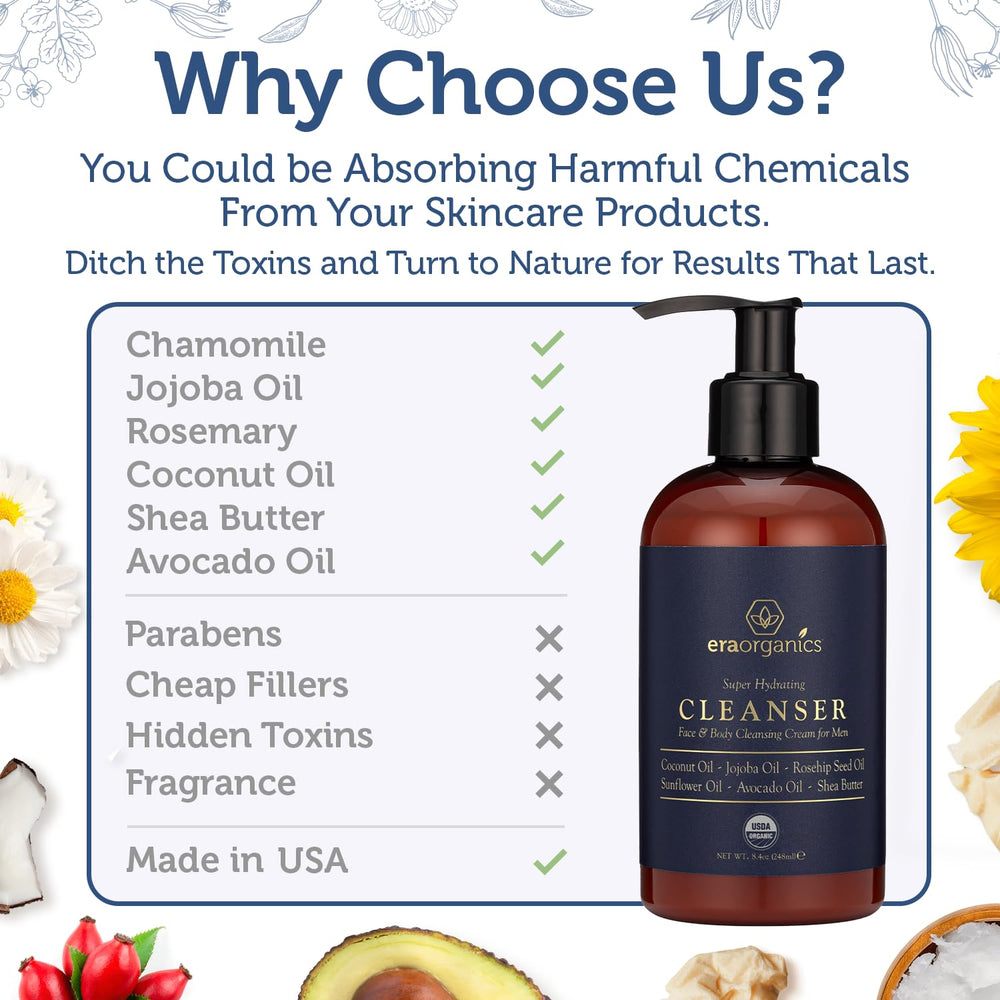 Era Organics hydrating cleanser texture emphasizes moisture and comfort during wash
