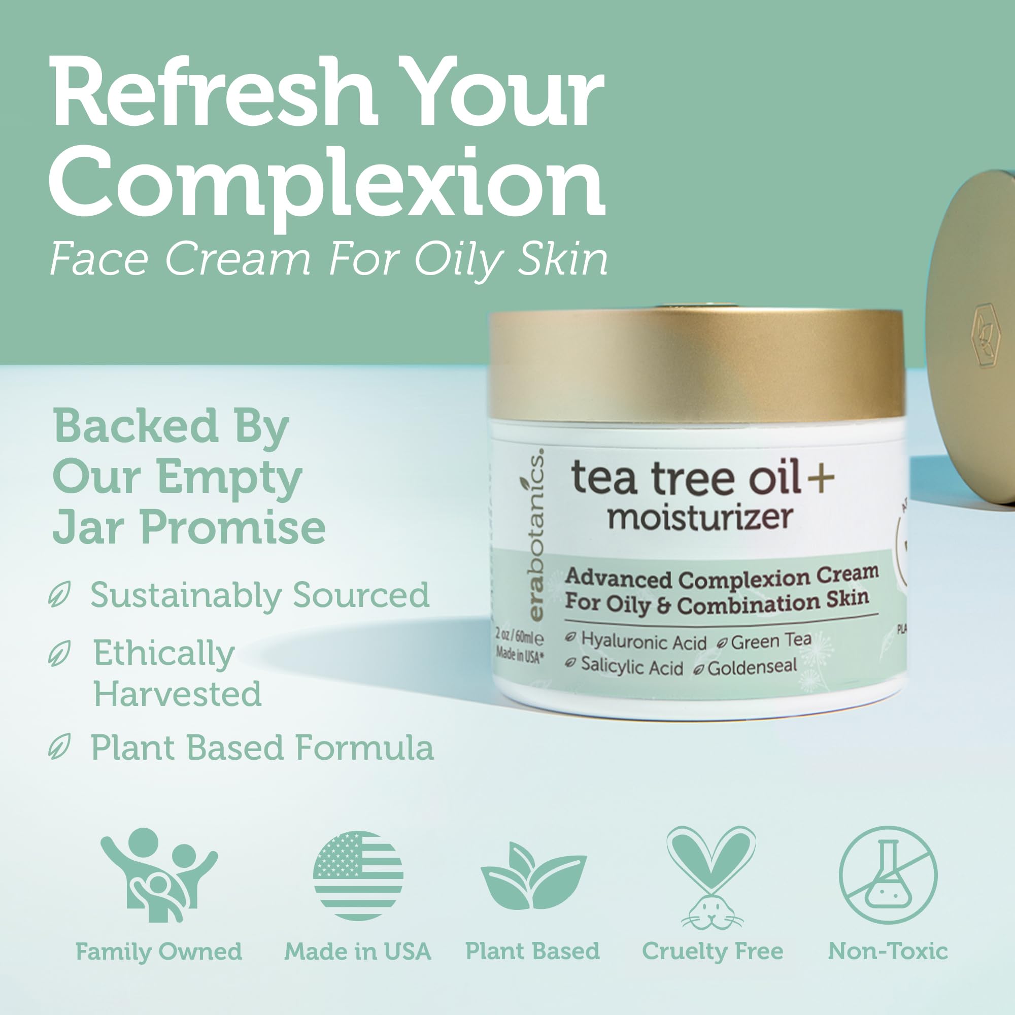 Era Organics Tea Tree Cream bottle and packaging on display