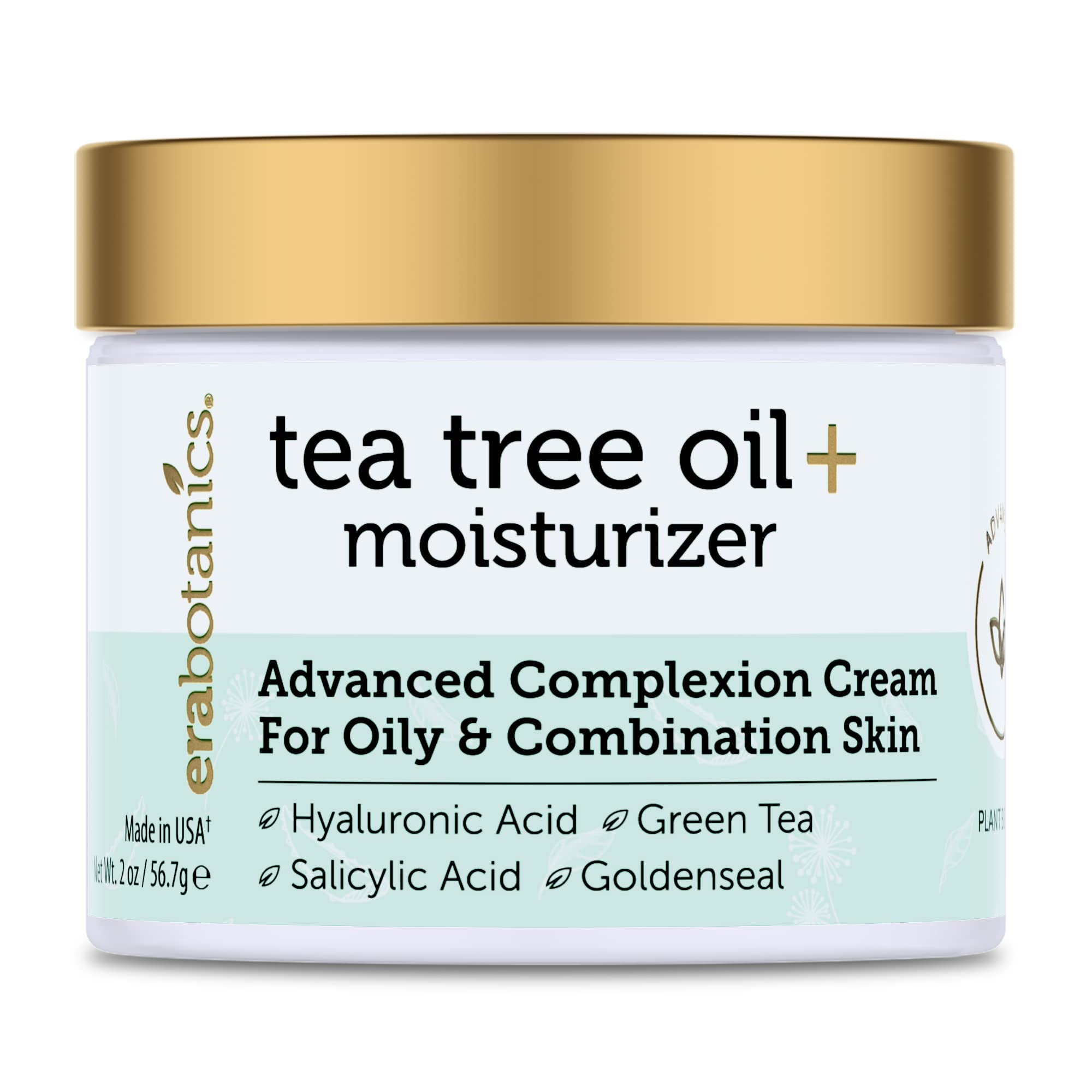 Era Organics Tea Tree Cream jar closeup with calming blemish-balancing texture