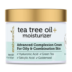 Era Organics Tea Tree Cream jar closeup with calming blemish-balancing texture